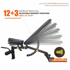 Adjustable Strength Training Bench Press Home Full Body Workout Foldable Weight Benches Gym Multi-functional Fitness Dumbbell Chair