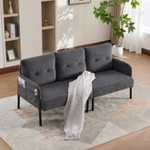 UNITED WE WIN Oversized Loveseat, Modern & Plush Double-seater Sofa, Corduroy Upholstered Couch, Cozy Bedroom Sofa with Metal Legs & Side Pockets, Ideal for Living Room, Bedroom, Dorm, Apartment
