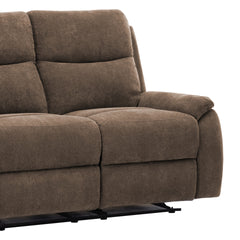 Ronald Reclining Loveseat - Family Relaxation & Leisure, for Living Room/Family Room, Brown Fabric with Hardwood Steel Frame & Foam-Encased Pocketed Coils, Pillow-Top Cushions & Luxurious Brown Fabric