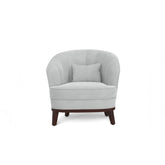 Ava Upholstered Barrel Accent Chair, Light Grey