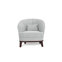 Ava Upholstered Barrel Accent Chair, Light Grey