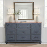 9-Drawer Dresser, No Assembly Required, Corduroy Blue Finish