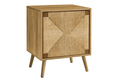 Accent Table, End, Storage, Small, Side, Living Room, Lamp, Light Walnut Laminate, Seagrass, Modern