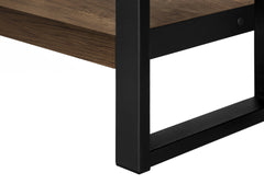 Accent Table, Side, End, Nightstand, Lamp, Living Room, Bedroom, Brown Laminate, Black Metal, Industrial