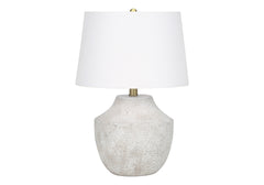 Lighting, 20"h, Table Lamp, Cream Concrete, Ivory / Cream Shade, Modern