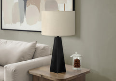 Lighting, 27"h, Table Lamp, Black Resin, Beige Shade, Modern