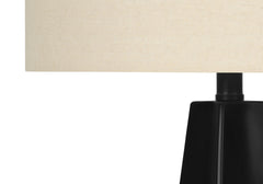 Lighting, 27"h, Table Lamp, Black Resin, Beige Shade, Modern