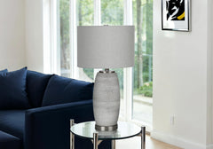 Lighting, 25"h, Table Lamp, Grey Ceramic, Grey Shade, Modern