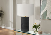 Lighting, 24"h, Table Lamp, Black Resin, Ivory / Cream Shade, Contemporary