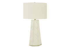 Lighting, 29"h, Table Lamp, White Ceramic, Ivory / Cream Shade, Contemporary