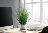 Artificial Plant, 21" Tall, Grass, Indoor, Faux, Fake, Table, Greenery, Potted, Real Touch, Decorative, Green Grass, White Pot