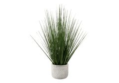 Artificial Plant, 21" Tall, Grass, Indoor, Faux, Fake, Table, Greenery, Potted, Real Touch, Decorative, Green Grass, White Pot
