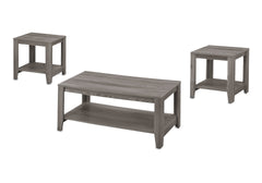 Table Set, 3pcs Set, Coffee, End, Side, Accent, Living Room, Grey Laminate, Transitional