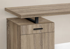 Computer Desk, Home Office, Laptop, Left, Right Set-up, Storage Drawers, 48"l, Work, Brown Laminate, Black Metal, Contemporary, Modern
