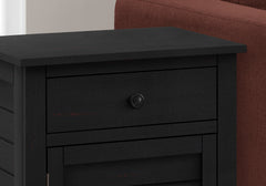Accent Table, Nightstand, Storage Drawer, End, Side Table, Bedroom, Lamp, Storage, Black Veneer, Transitional