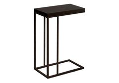 Accent Table, C-shaped, End, Side, Snack, Living Room, Bedroom, Brown Laminate, Brown Metal, Contemporary, Modern