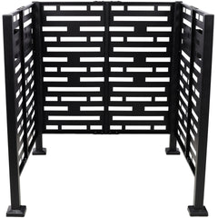 3.5*3.5FT Air Conditioner Fence for Outdoor Units Metal Privacy Fence,Metal Privacy Screen with Planter Boxes,Outdoor Freestanding Trash Can Fence