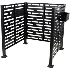 3.5*3.5FT Air Conditioner Fence for Outdoor Units Metal Privacy Fence,Metal Privacy Screen with Planter Boxes,Outdoor Freestanding Trash Can Fence
