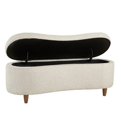 Boucle Flip Top Storage Bench Cream See below
