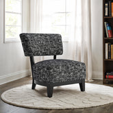 Black Finish 1pc Accent Chair Armless Design And Angled design Tapered Legs Primary Living Room