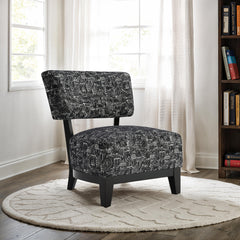 Black Finish 1pc Accent Chair Armless Design And Angled design Tapered Legs Primary Living Room