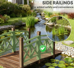 Garden Bridge,Wooden Garden Bridge Footbridge for Backyard Ponds, Creeks, Streams