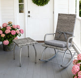 Small Square Rattan End Table,Outdoor Wicker Side Table,All-Weather Material Coffee Table for Garden, Balcony, Backyard