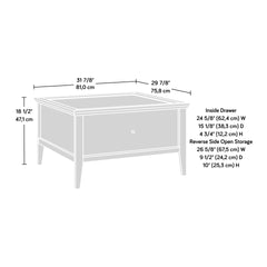 Coffee Table with Elegant Design, Light Gray finish