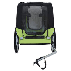 Large Folding Bike Trailer for Dogs – 66LB Capacity All-Terrain Pet Carrier, Durable Steel Frame for Cycling, Jogging, Camping & Outdoor Adventures, Black- Green