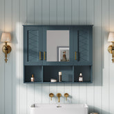 35 inch 2-in-1 Wall Mounted Medicine Cabinet with Adjustable Shelves & Soft Close Doors, High-Define Mirror with Storage for Bathroom Vanity