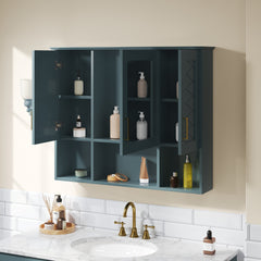 35 inch 2-in-1 Wall Mounted Medicine Cabinet with Adjustable Shelves & Soft Close Doors, High-Define Mirror with Storage for Bathroom Vanity