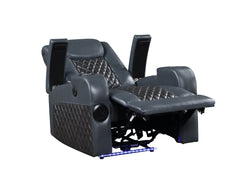Blue and Black Power Recliner with Bluetooth