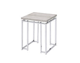 Chafik Natural Oak & Chrome Finish End Table