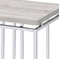 Chafik Natural Oak & Chrome Finish End Table