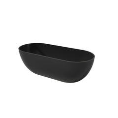 69 Inch Solid Surface Soaking Bathtub - Deep Soak Freestanding Tub