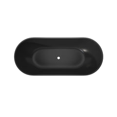 69 Inch Solid Surface Soaking Bathtub - Deep Soak Freestanding Tub