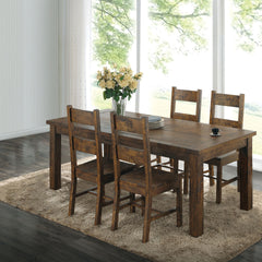 Mina Rustic Golden Brown 5-piece Dining Table Set