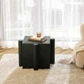 Puzzle Art Side Table, Modular Convex Edge MGO Table - Buy Singles or Combine for Custom Layouts, Indoor & Outdoor,Black Color