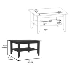 Coffee Table San Jose, One Shelf, Black Wengue Finish