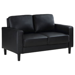 Farallone Black Upholstered Track Arm Loveseat