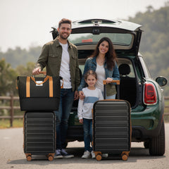Luggage Sets 6 Piece with Duffel Bags, Hardside Expandable Suitcases with Spinner Wheels, Black