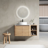 42'' Wall-Mounted Bathroom Vanity With Ceramic Art Sink, and 1-Storage Shelves, 2-Soft-Close Door, KD-Packing, Plywood