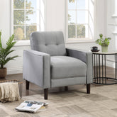 Harvey Grey Upholstered Tufted Accent Chair