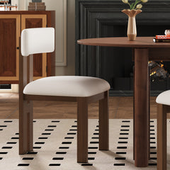 Upholstered Armless Dining Chairs With Metal Legs (Set of 2),White