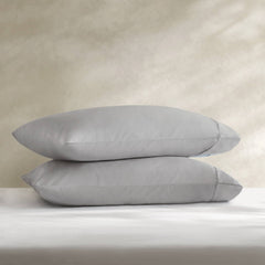 2-Piece King Sham Sateen Pillowcase Set,Grey