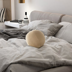 Luna 12" Round Sphere Accent Ball Throw Pillow, Fawn Brown Performance Velvet