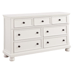 Transitional White Finish Dresser of 7 Drawers Jewelry Tray Traditional Design Bedroom Wooden Furniture