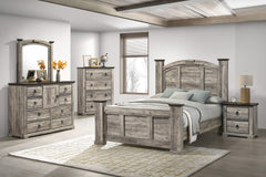 1pc Contemporary Rustic Gray Two-Tone Finish Dresser Metal Pull Knobs Wooden Bedroom Furniture