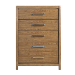 Light Brown Finish 5-Drawer Storage Chest Modern Bedroom Furniture 1pc