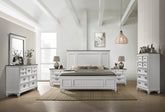 Clelane Wood Bedroom 6 piece Set with Shiplap Panel Queen Bed, Dresser, Mirror, Two Nightstands, and Chest
